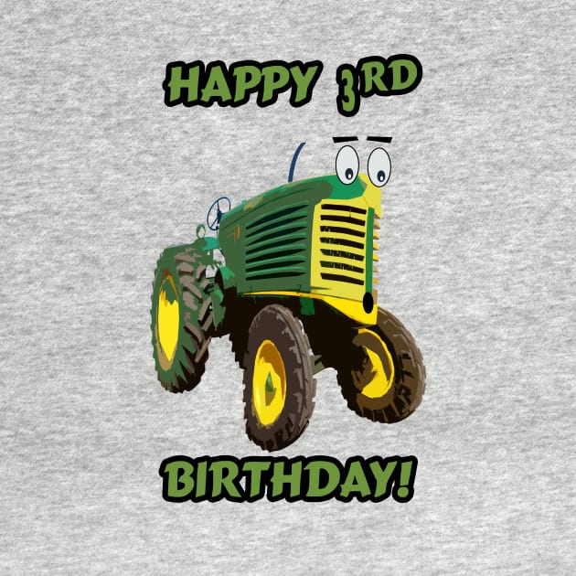 Happy 3rd Birthday tractor design by seadogprints